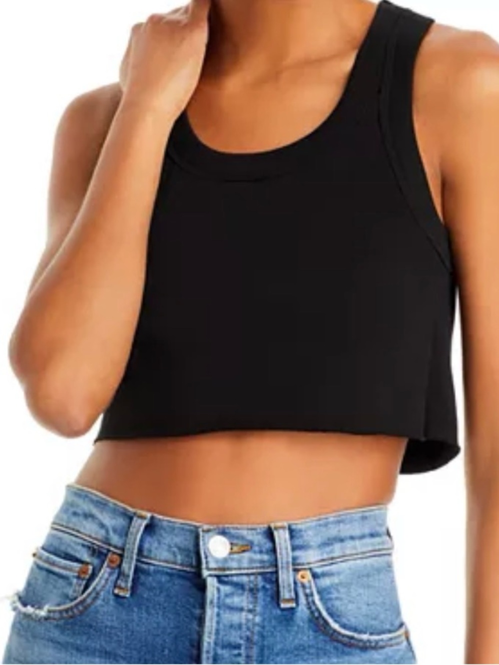 A.L.C. Black Halsey Cropped Tank